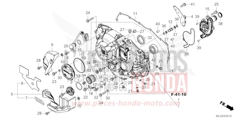 KURBELGEHAEUSEABDECKUNG (CRF1100D/D2/D4/DL2/DL4) von Africa Twin DCT GLINT WAVE BLUE METALLIC (B197X) von 2023